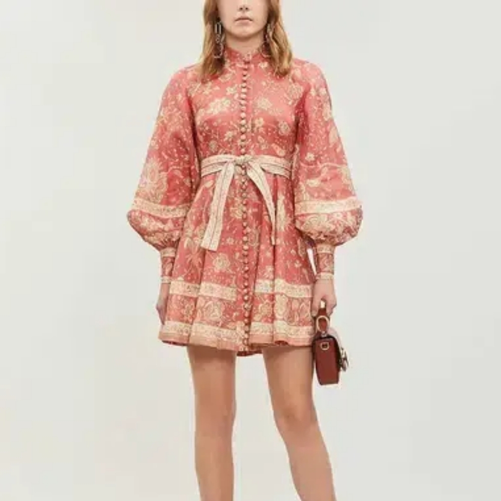 Zimmermann VENETO BORDER SHORT DRESS FLORAL SIZE 3